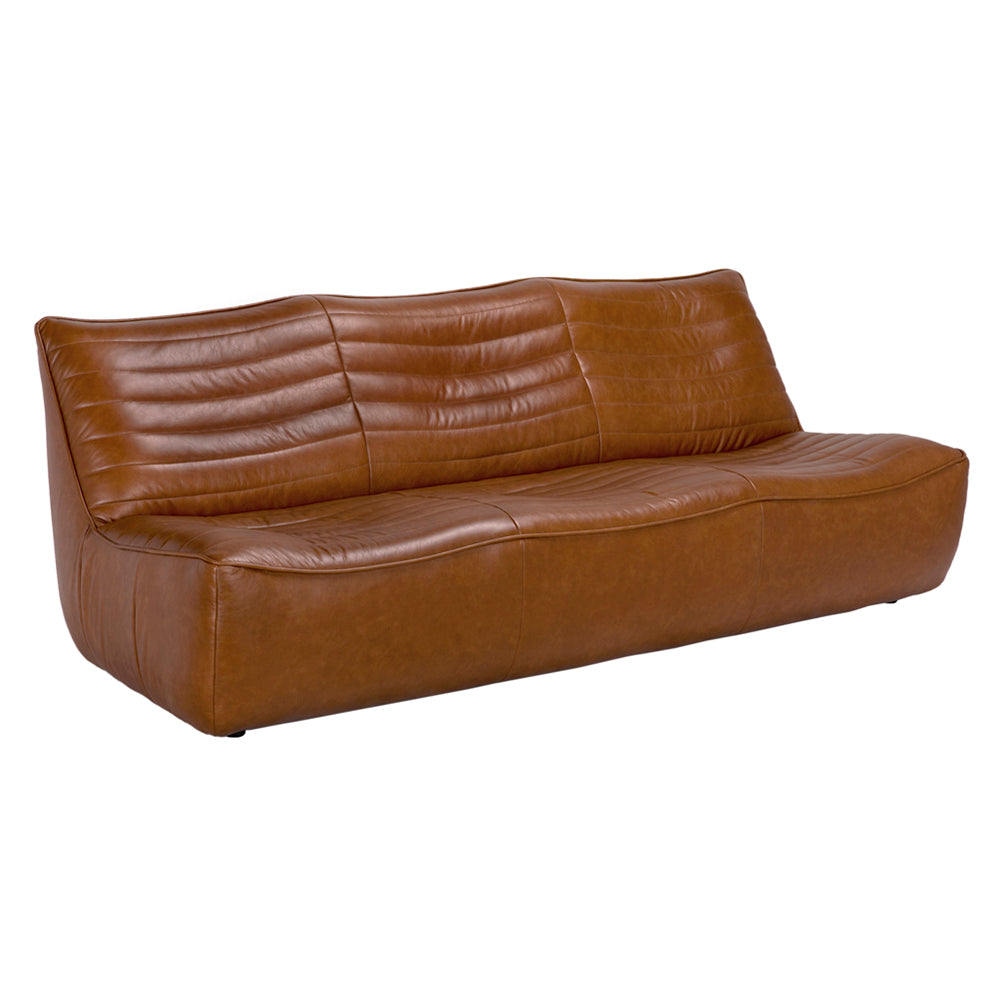 Sofas Mcclain 3 Seater, Roche Tan Leather