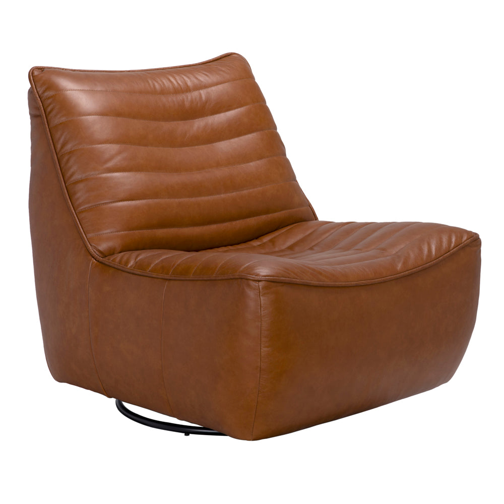Lounge Chairs Mcclain Swivel Single Sofa, Roche Tan Leather