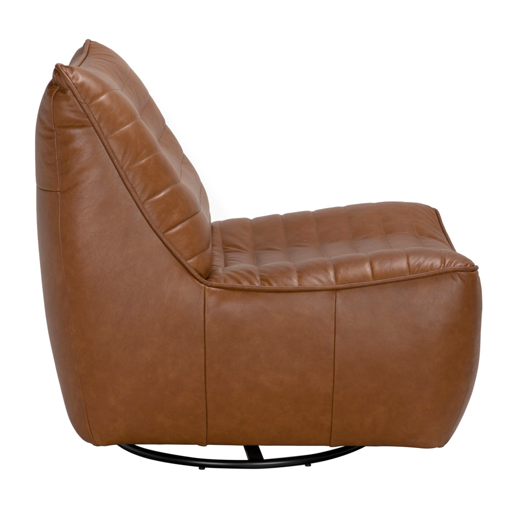Lounge Chairs Mcclain Swivel Single Sofa, Roche Tan Leather