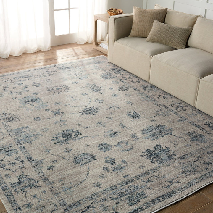 Vibe by Jaipur Living Adelaide Floral Blue/ Gray Area Rug (9'6"X12'6")