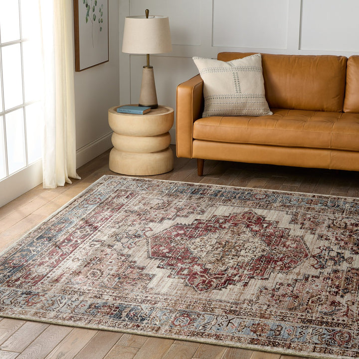 Vibe by Jaipur Living Emory Medallion Red/ Blue Area Rug (9'6"X12'6")