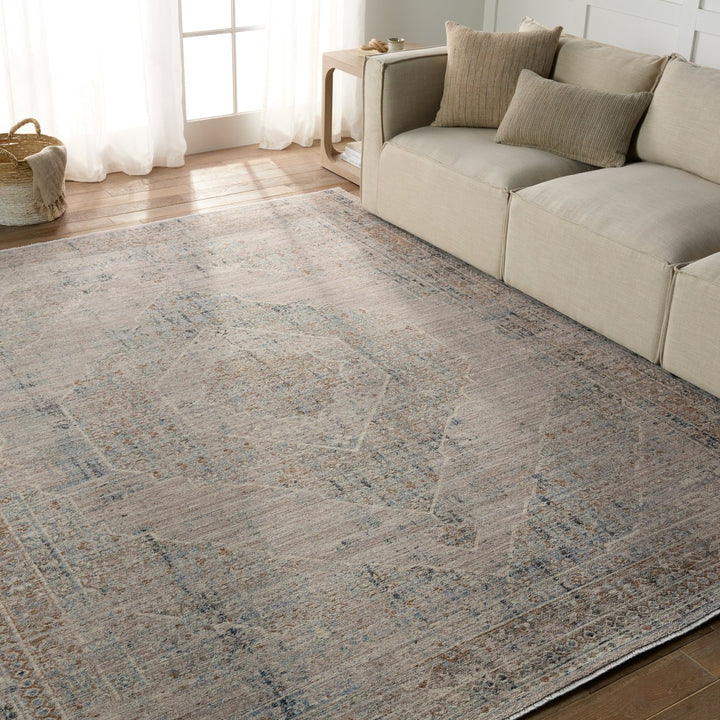 Vibe by Jaipur Living Emory Medallion Taupe/ Blue Area Rug (5'X7'6")