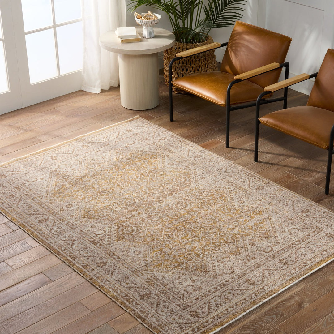 Vibe by Jaipur Living Harriet Medallion Gold/ Light Gray Area Rug (4'X5'2")