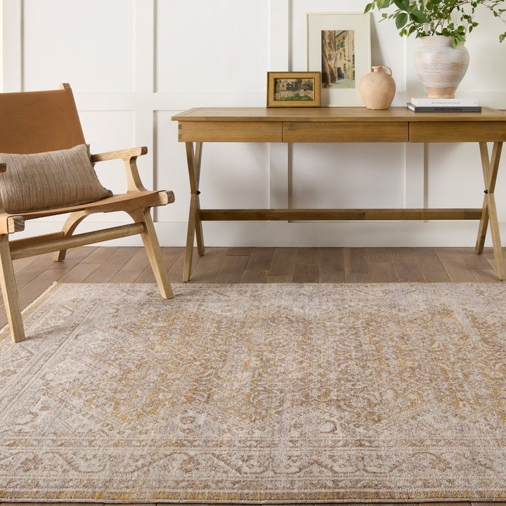 Vibe by Jaipur Living Harriet Medallion Gold/ Light Gray Area Rug (10'X14')