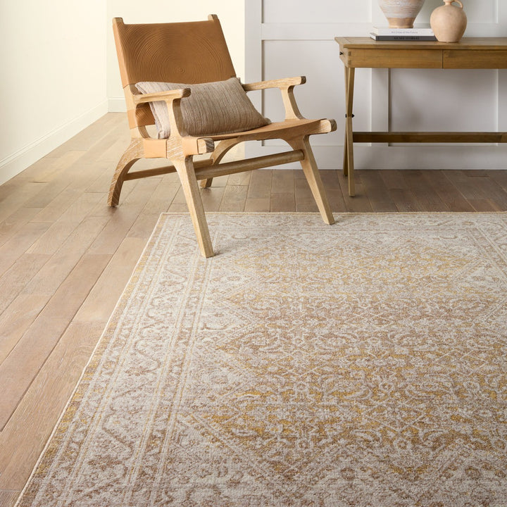 Vibe by Jaipur Living Harriet Medallion Gold/ Light Gray Area Rug (5'X7'6")