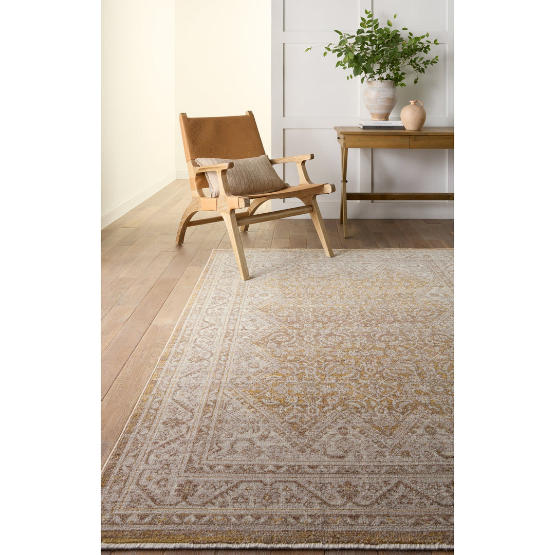 Vibe by Jaipur Living Harriet Medallion Gold/ Light Gray Area Rug (9'6"X12'6")