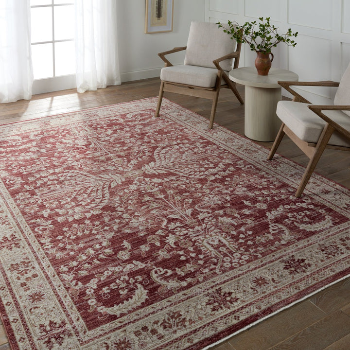 Vibe by Jaipur Living Katarina Floral Red/ Light Gray Runner Rug (2'6"X8')