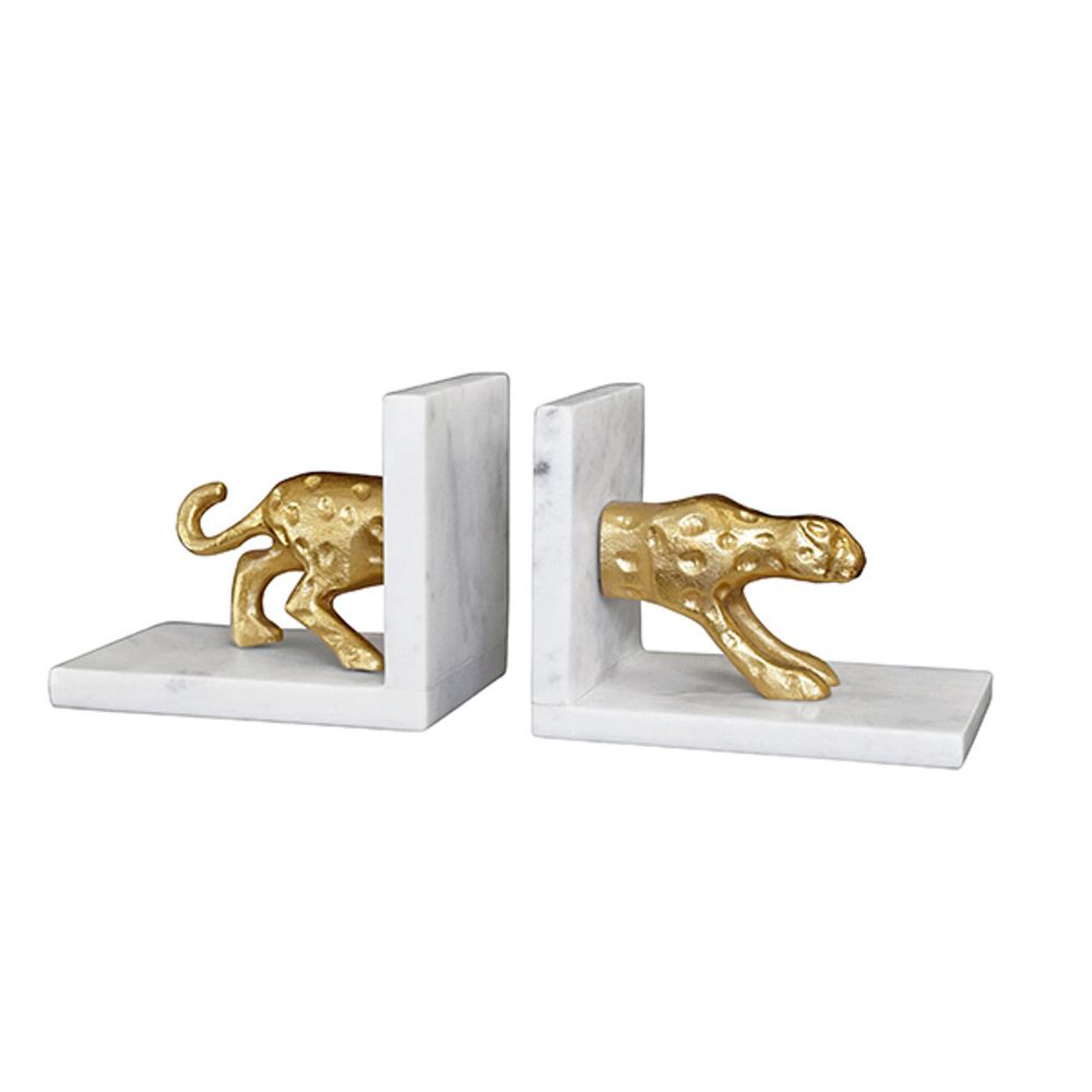 Decorative Objects Leon White Marble Bookends