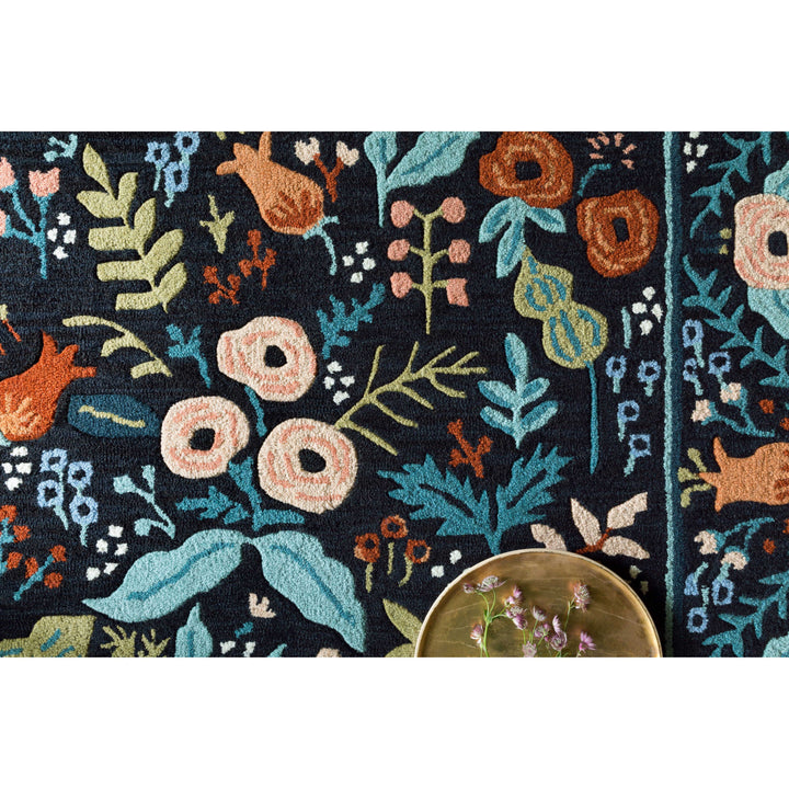 Rifle Paper Co. x Loloi Les Fleurs Black 3'-6" x 5'-6" Accent Rug