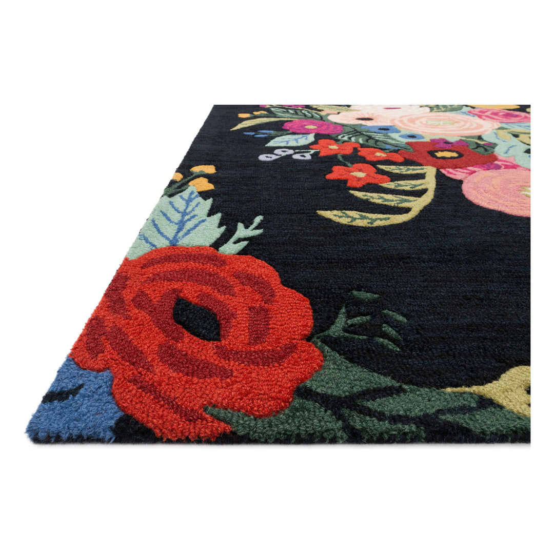 Rifle Paper Co. x Loloi Les Fleurs Black / Multi 5'-0" x 7'-6" Area Rug