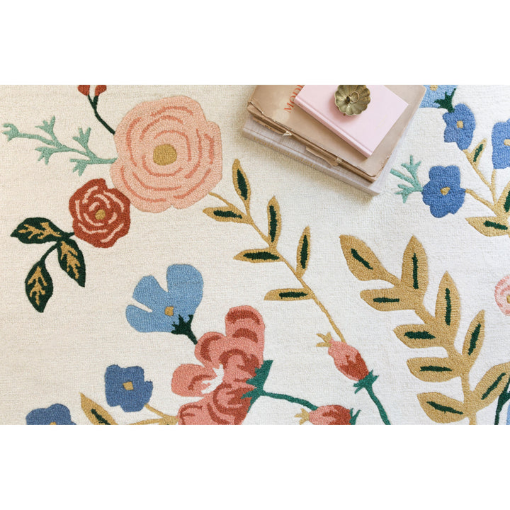 Rifle Paper Co. x Loloi Les Fleurs Ivory / Multi 7'-9" x 9'-9" Area Rug