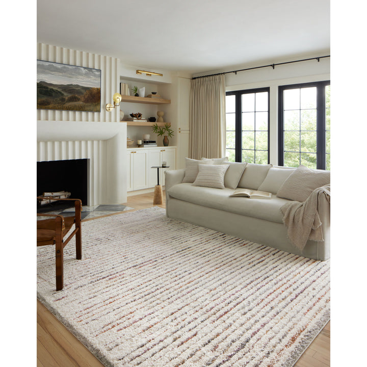 Loloi Levitt Shag Ivory / Multi 4'-0" x 6'-0" Accent Rug