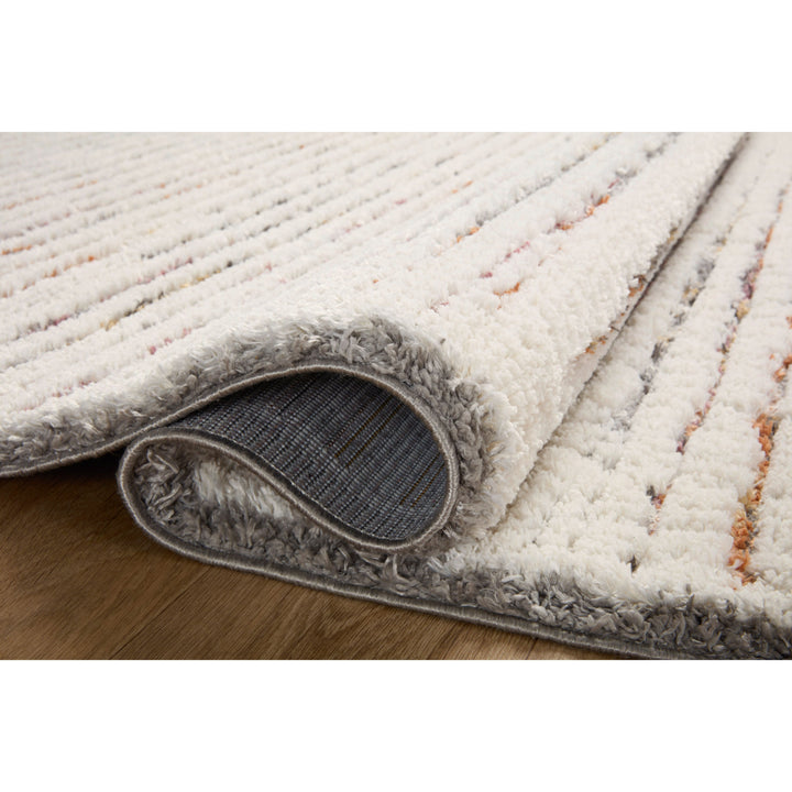 Loloi Levitt Shag Ivory / Multi 5'-3" x 7'-6" Area Rug