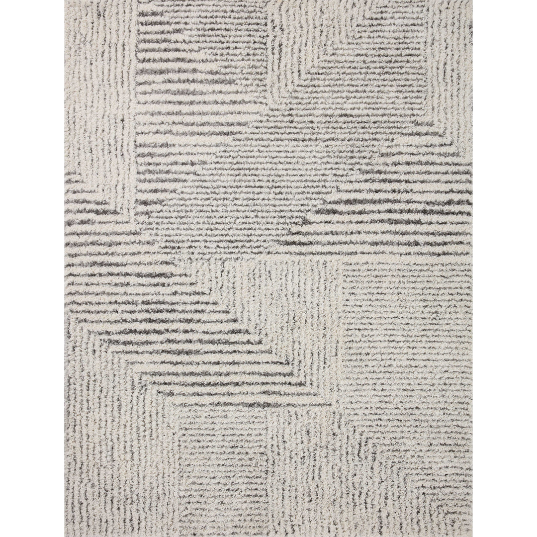 Loloi Levitt Shag Ivory / Grey 5'-3" x 7'-6" Area Rug