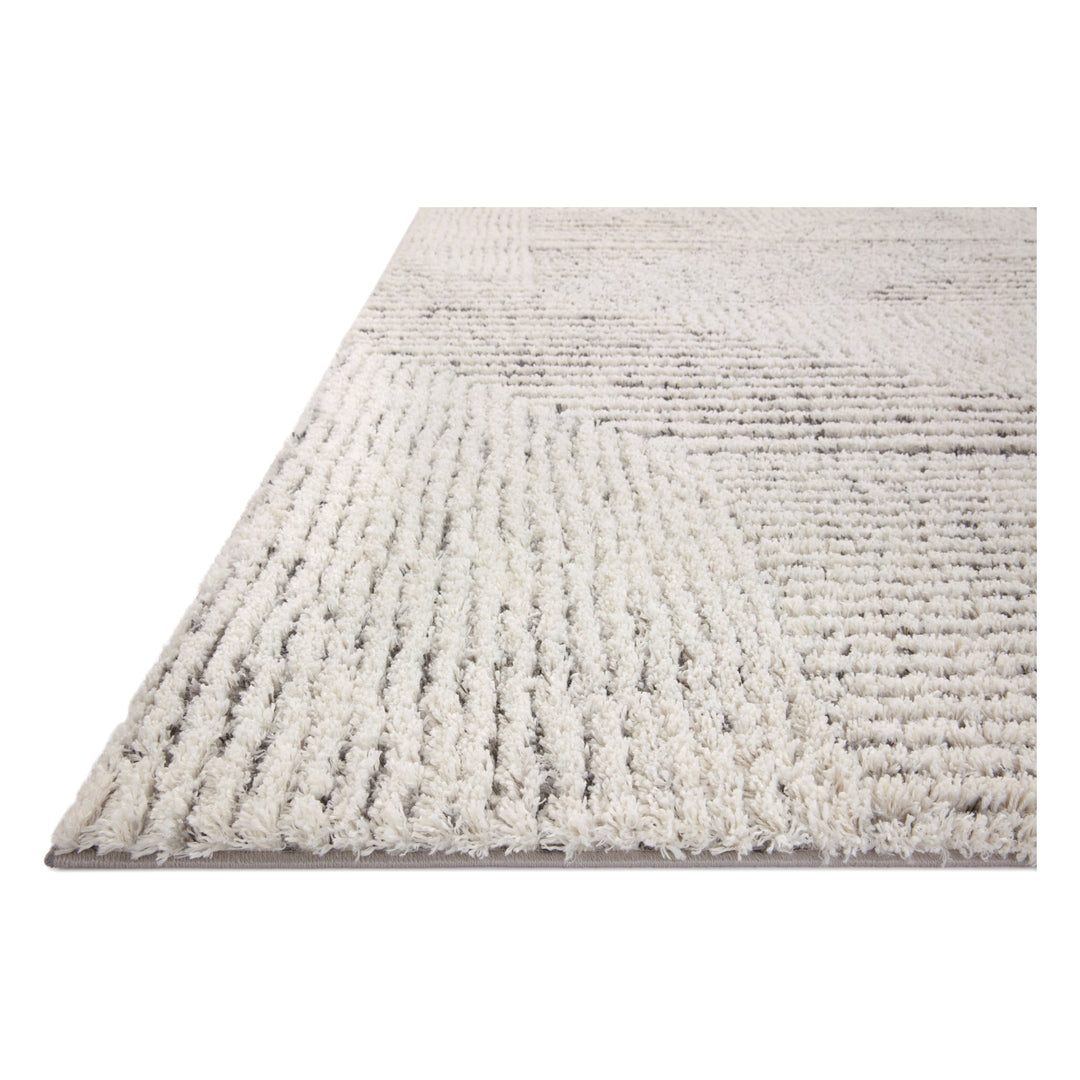 Loloi Levitt Shag Ivory / Grey 18" x 18" Sample Rug