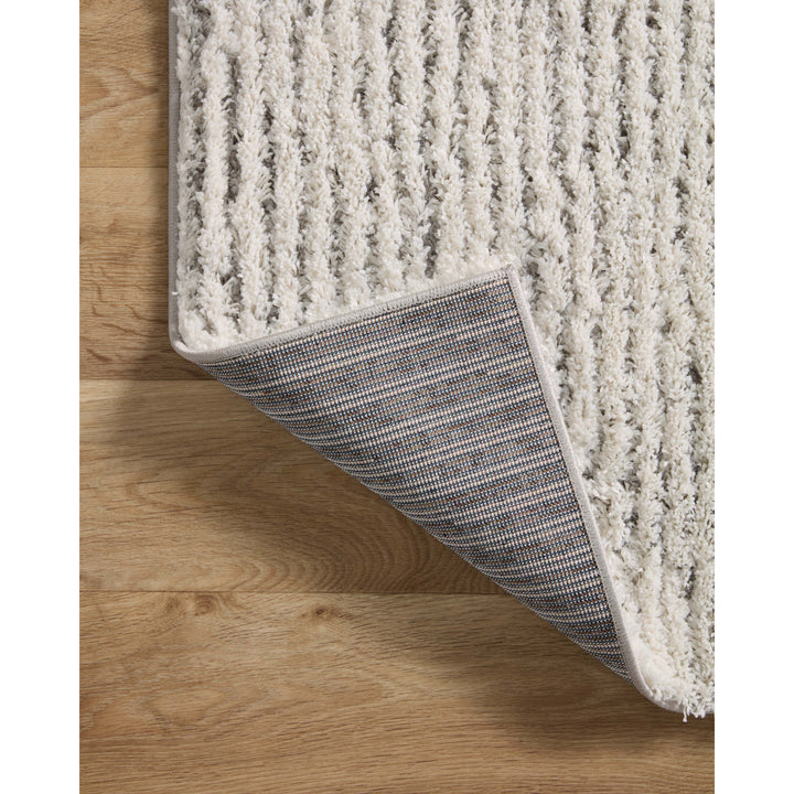 Loloi Levitt Shag Ivory / Grey 18" x 18" Sample Rug