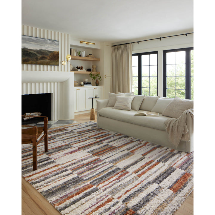 Loloi Levitt Shag Ivory / Sunset 9'-3" x 13' Area Rug