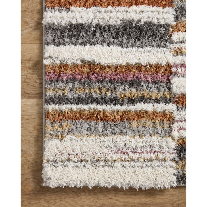 Loloi Levitt Shag Ivory / Sunset 2'-7" x 12'-0" Runner Rug