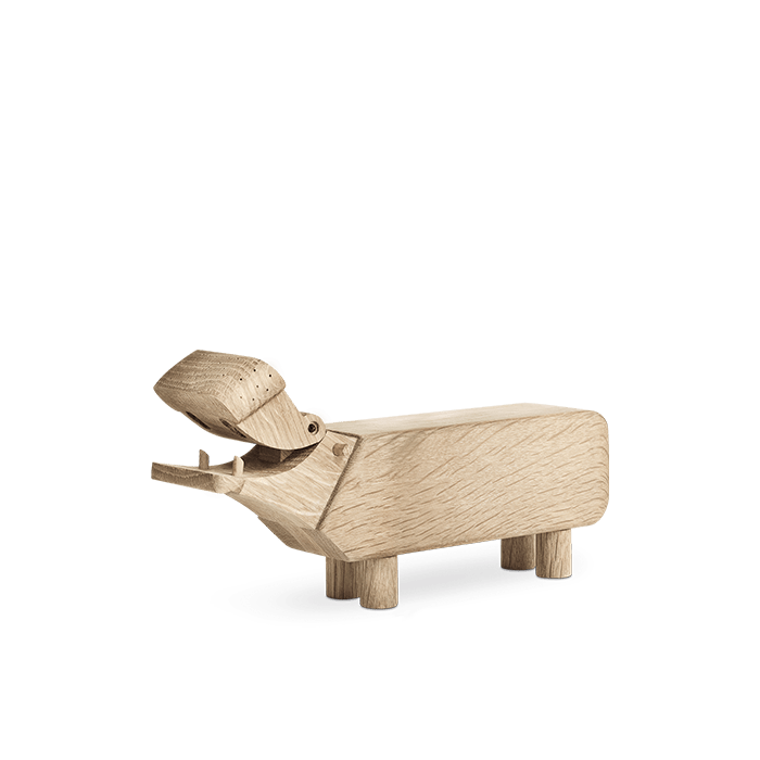 Kay Bojesen Liliput Hippo, Oak, H: 2.4"