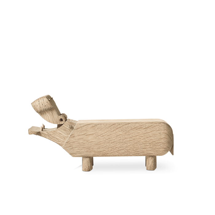 Kay Bojesen Liliput Hippo, Oak, H: 2.4"