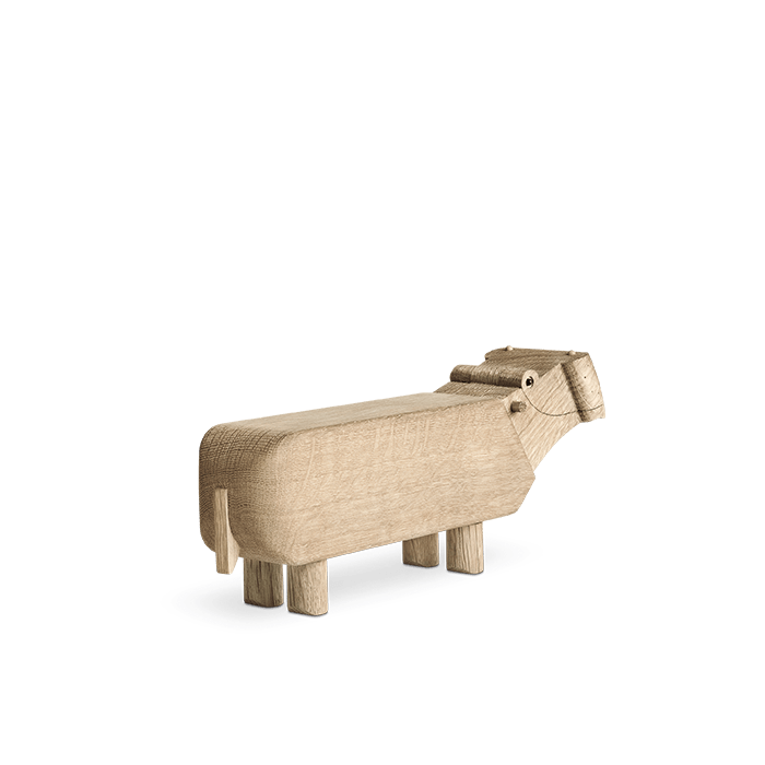 Kay Bojesen Liliput Hippo, Oak, H: 2.4"