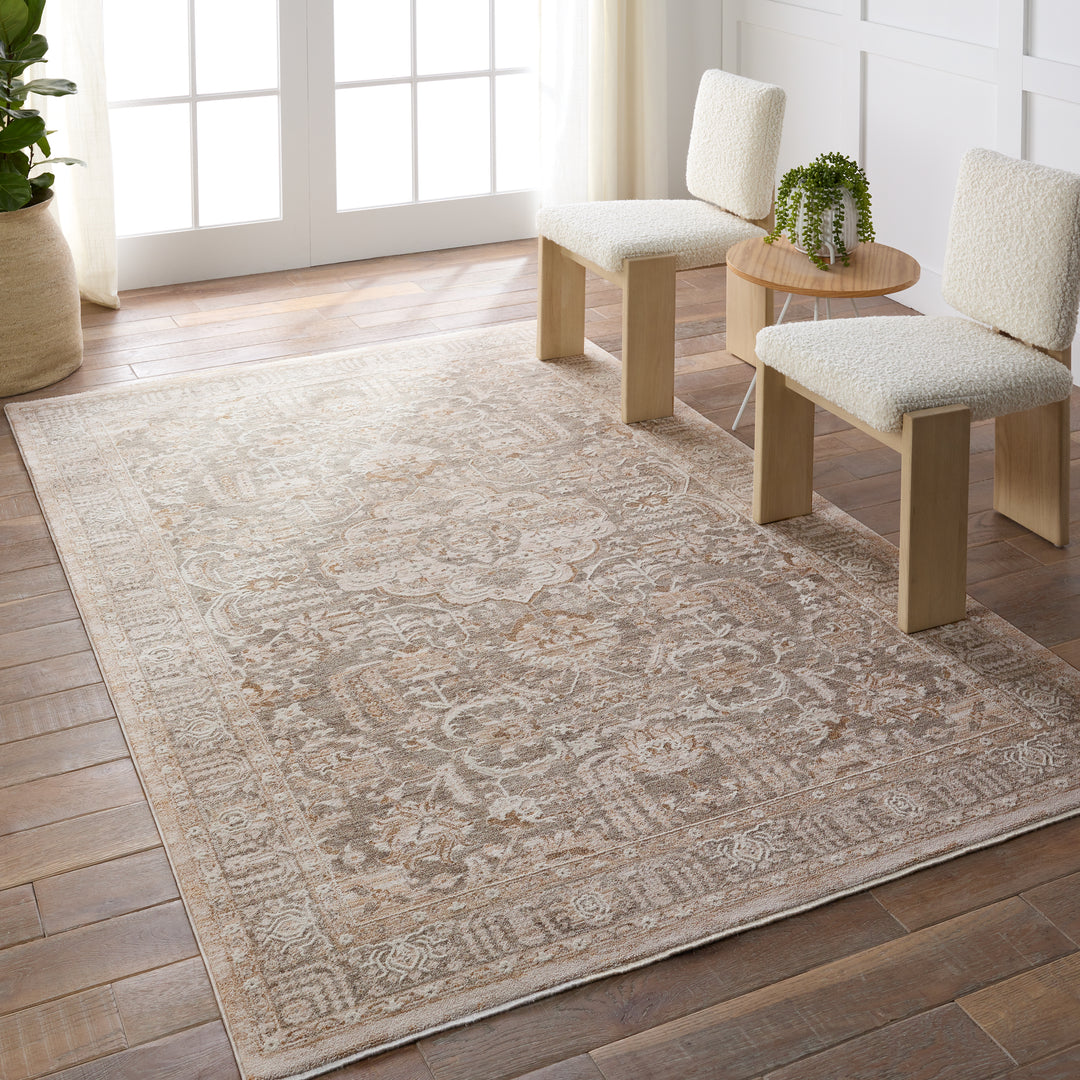 Jaipur Living Acair Medallion Beige/Gray Area Rug (9'X12')