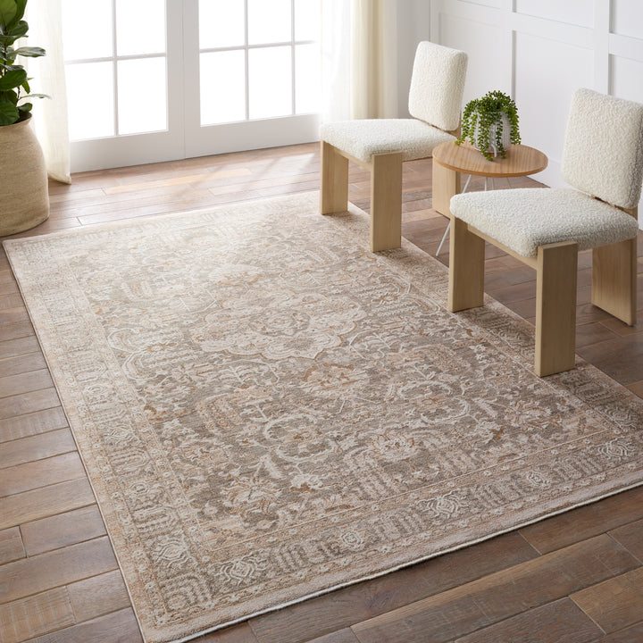 Jaipur Living Acair Medallion Beige/Gray Area Rug (4'X6')