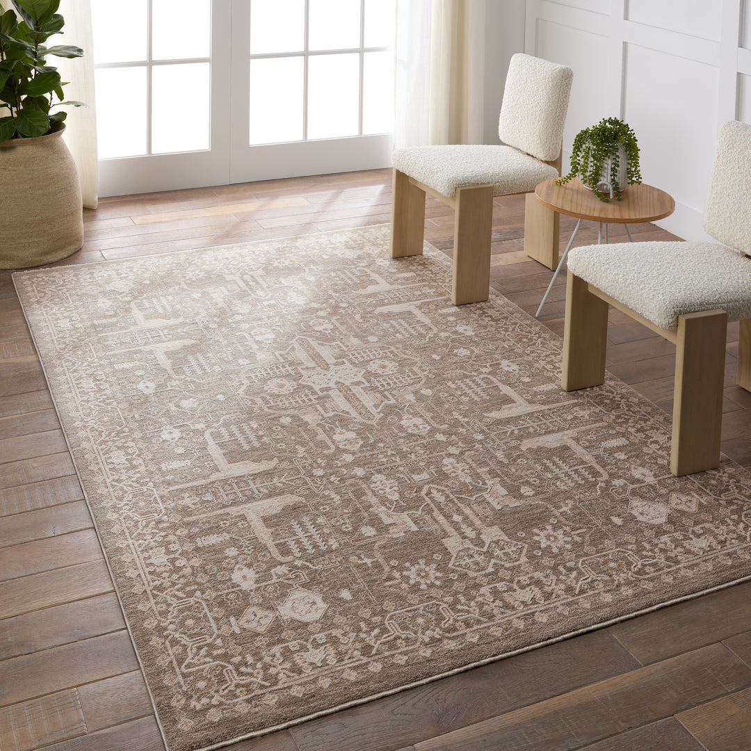 Jaipur Living Lechmere Medallion Taupe/Cream Area Rug (9'X12')