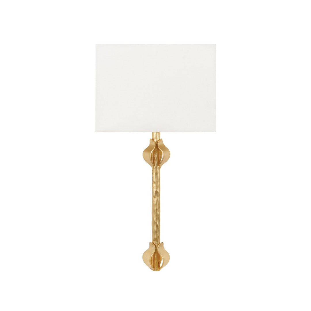 Linda - Flush Iron Sconce With Leaf Detail In Gold Leaf