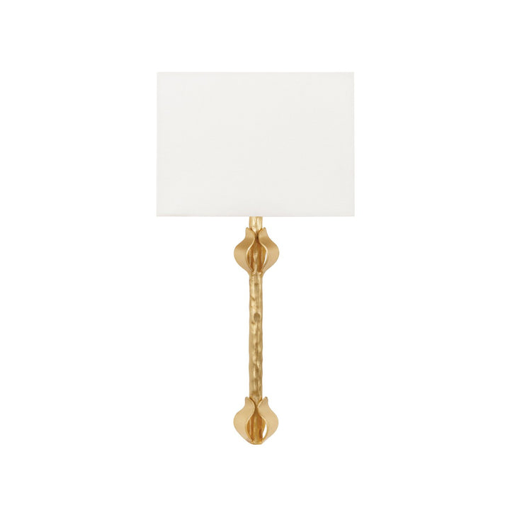 Linda - Flush Iron Sconce With Leaf Detail In Gold Leaf