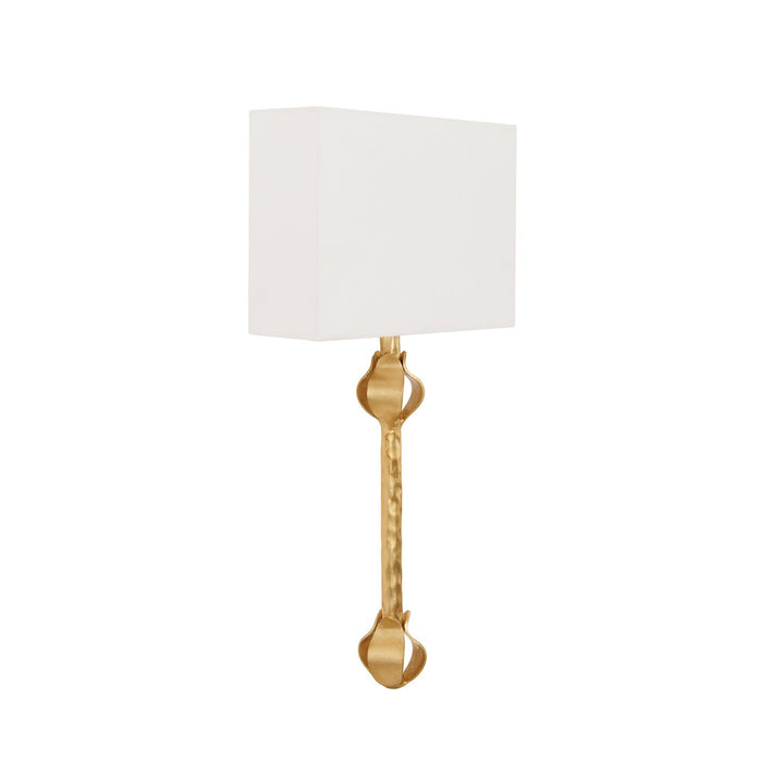 Linda - Flush Iron Sconce With Leaf Detail In Gold Leaf