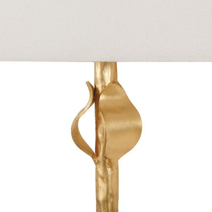 Linda - Flush Iron Sconce With Leaf Detail In Gold Leaf