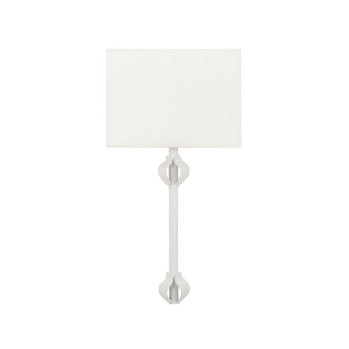 Linda - Flush Iron Sconce With Leaf Detail In Matte White Powder Coat