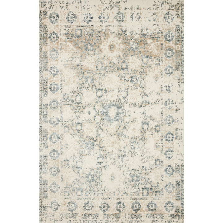 Magnolia Home By Joanna Gaines x Loloi Lindsay Antique White / Aqua 18" x 18" Sample Rug