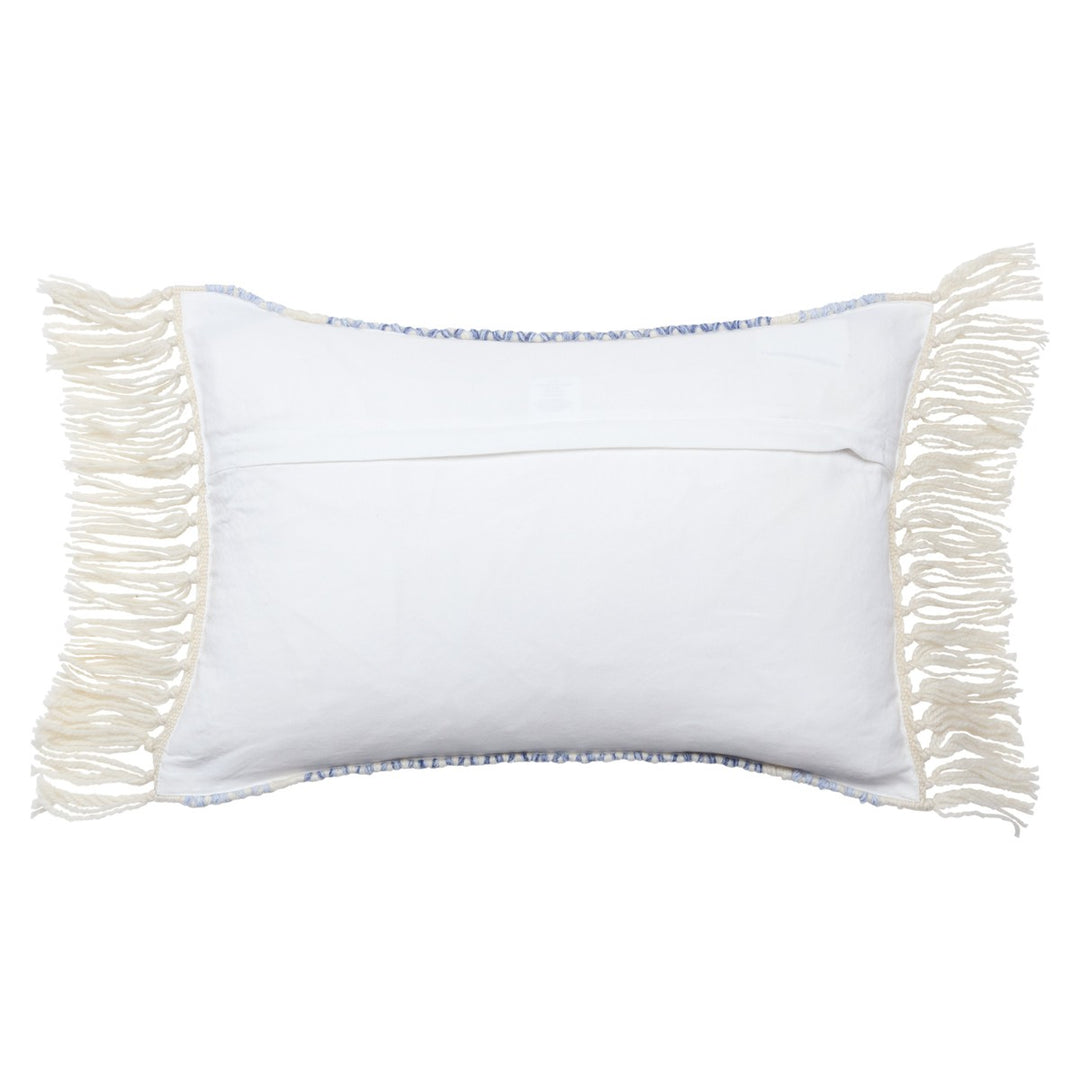 Vibe by Jaipur Living Iker Indoor/ Outdoor Chevron Light Blue/ Ivory Poly Fill Pillow (16"X24" Lumbar)