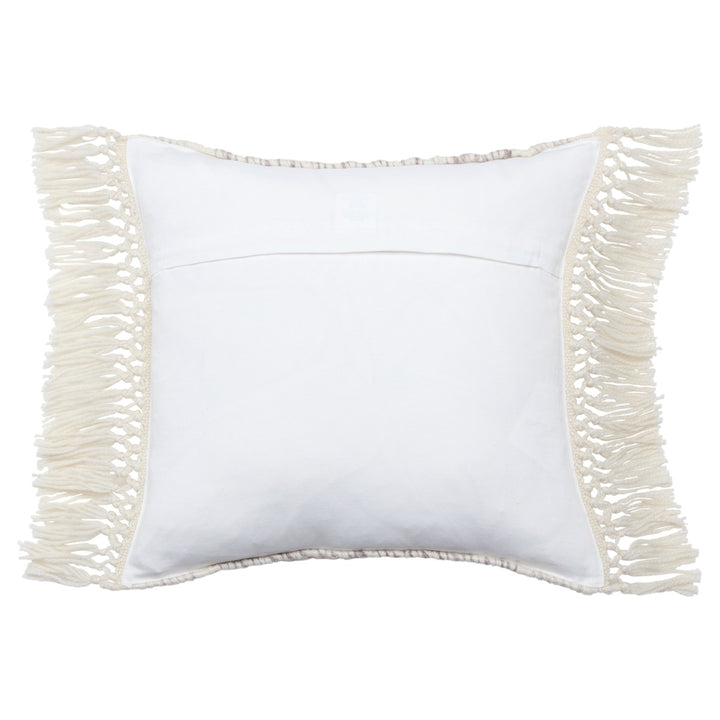 Vibe by Jaipur Living Haskell Indoor/ Outdoor Geometric Taupe/ Ivory Poly Fill Pillow (18" Square)