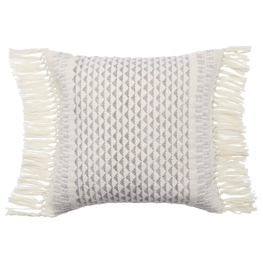 Vibe by Jaipur Living Haskell Indoor/ Outdoor Geometric Taupe/ Ivory Pillow Cover (18" Square)