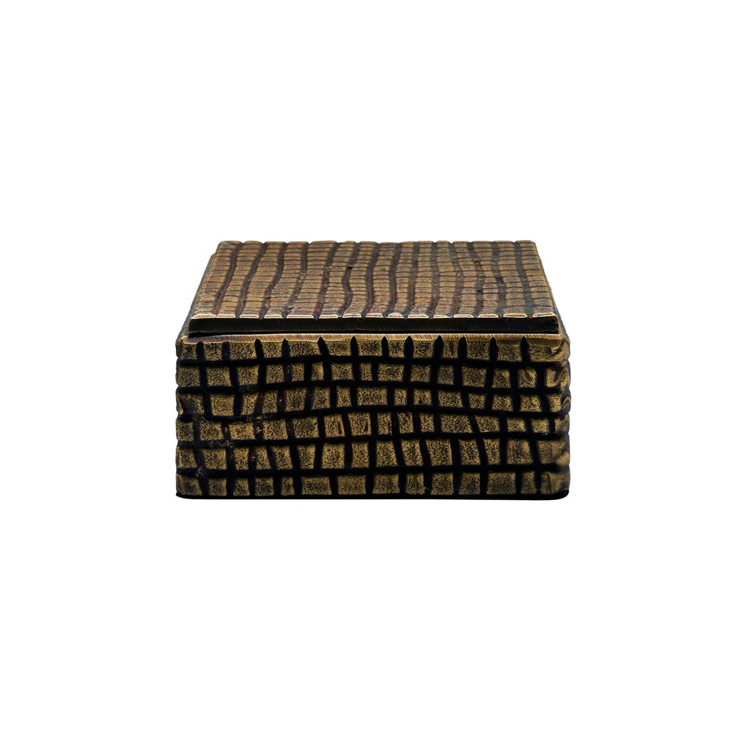 Lizzo - Small Brass Aluminum Box With Reptile Texture