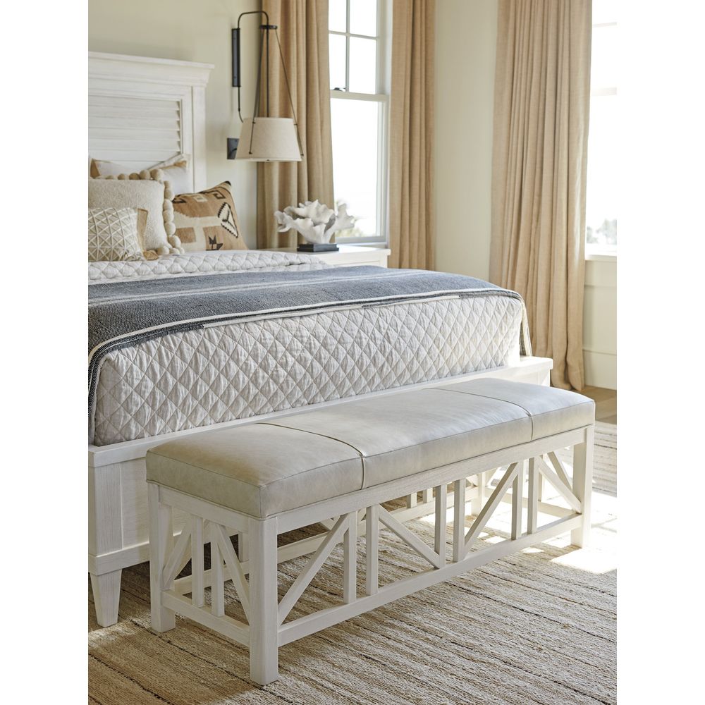 Royal Palm Louvered Bed 6/6 King - Caribbean Sands