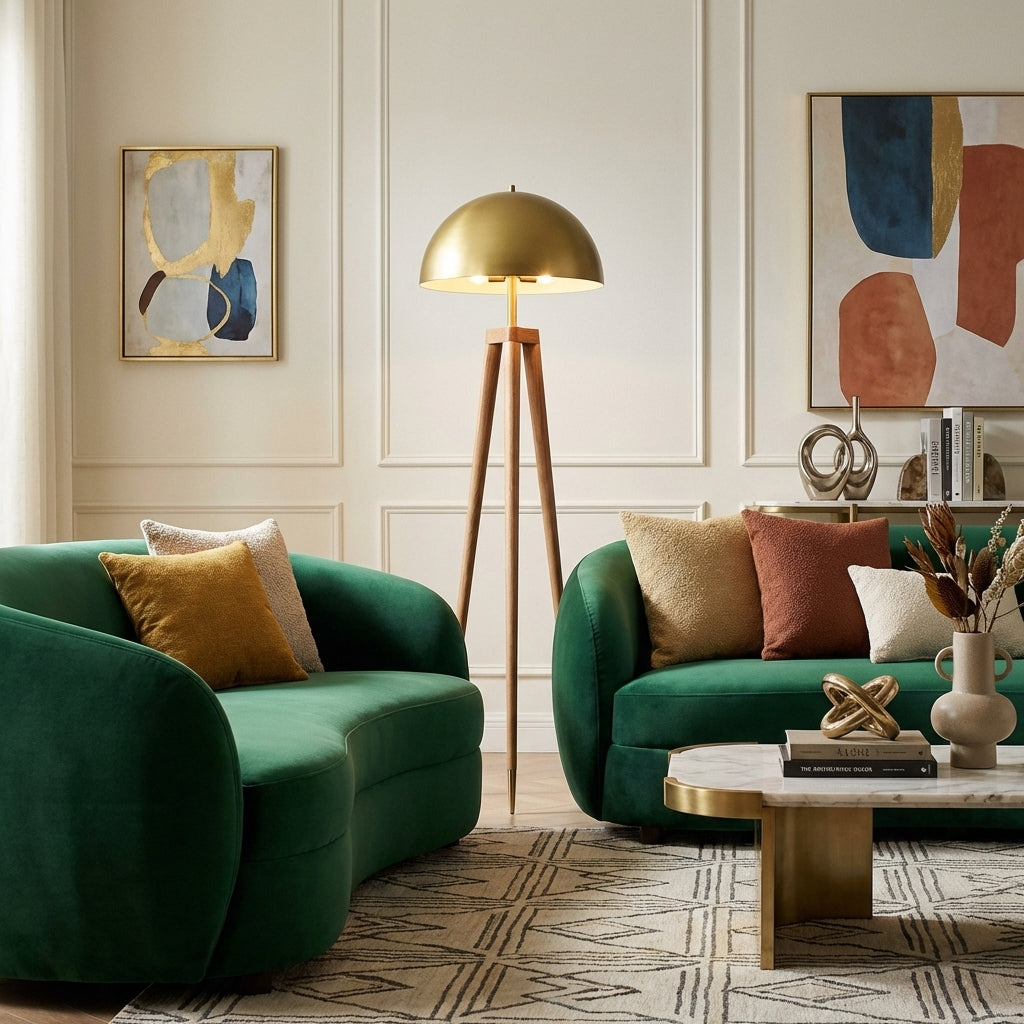 Brass Dome Roche Floor Lamp