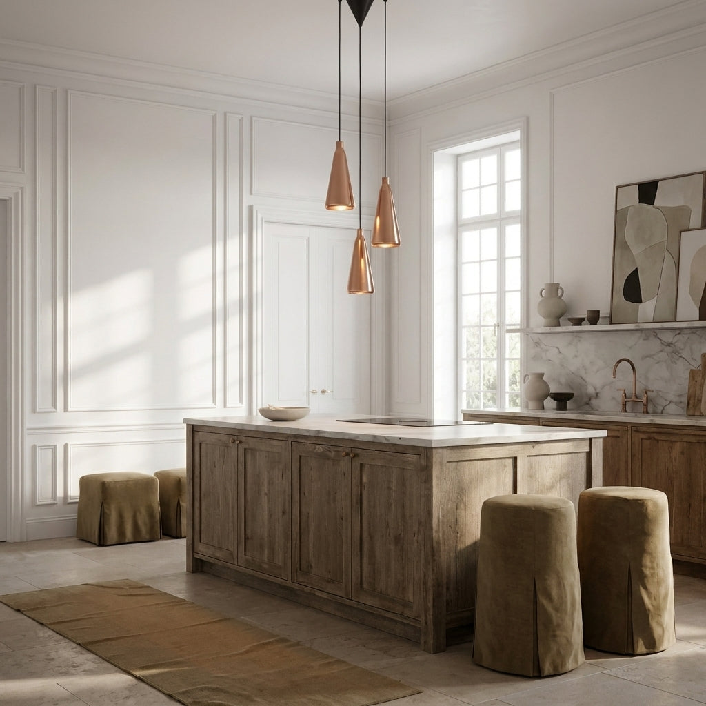 Modern Adrian Copper Pendant - Tall
