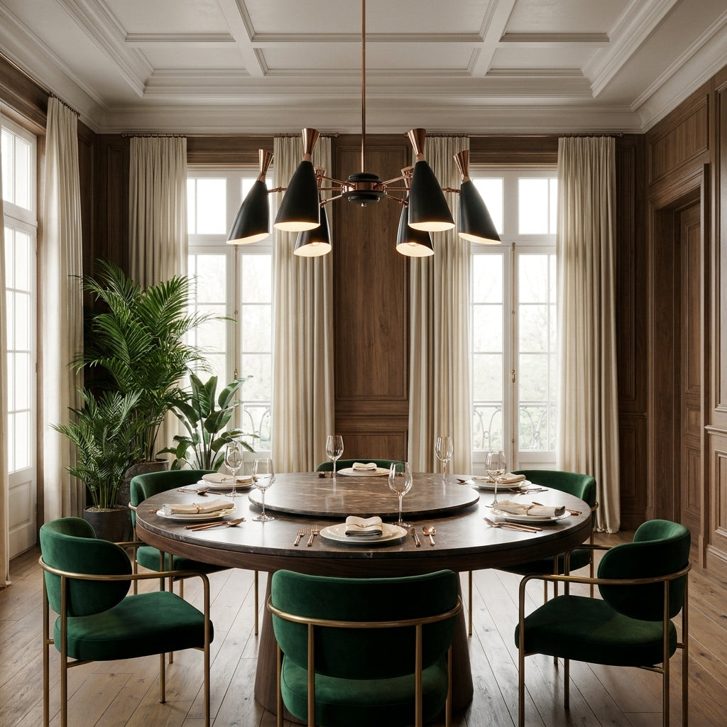 Duke 6 Light Chandelier - Rose Gold
