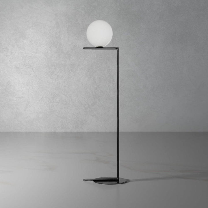 Ball Floor Lamp - Black-France & Son-LM5632FBLKWHT-Floor Lamps-1-France and Son