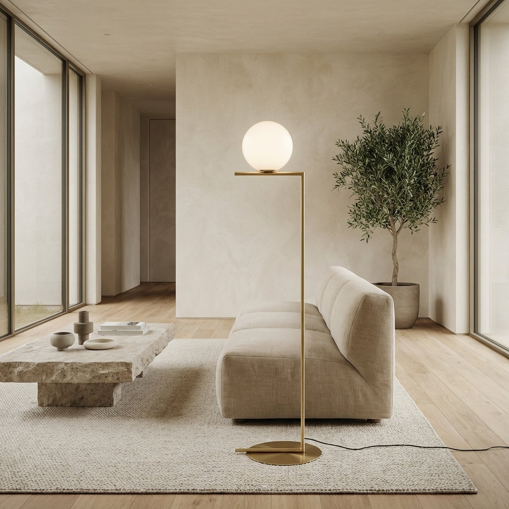 Modern Brass Ball Floor Lamp