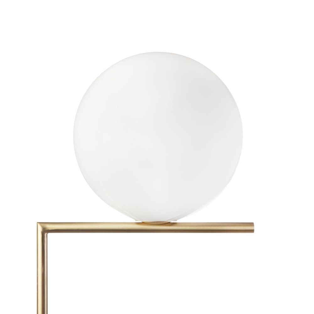 Brass Ball Floor Lamp - Large-France & Son-LM5633FBRSWHT-Floor Lamps-2-France and Son