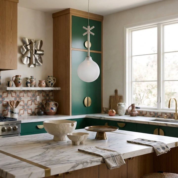 Flo Pendant Lamp with Frosted Glass Globe