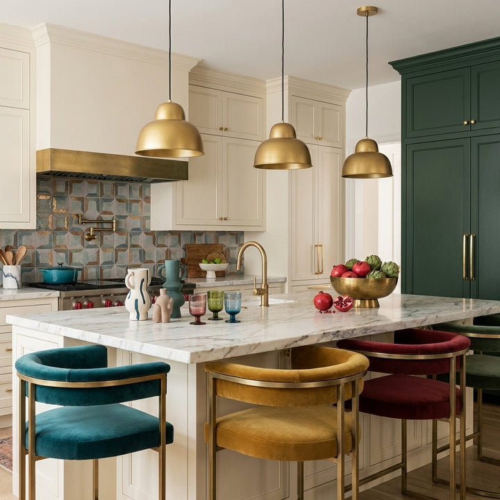 Golden Bell Domed Pendant Lamp