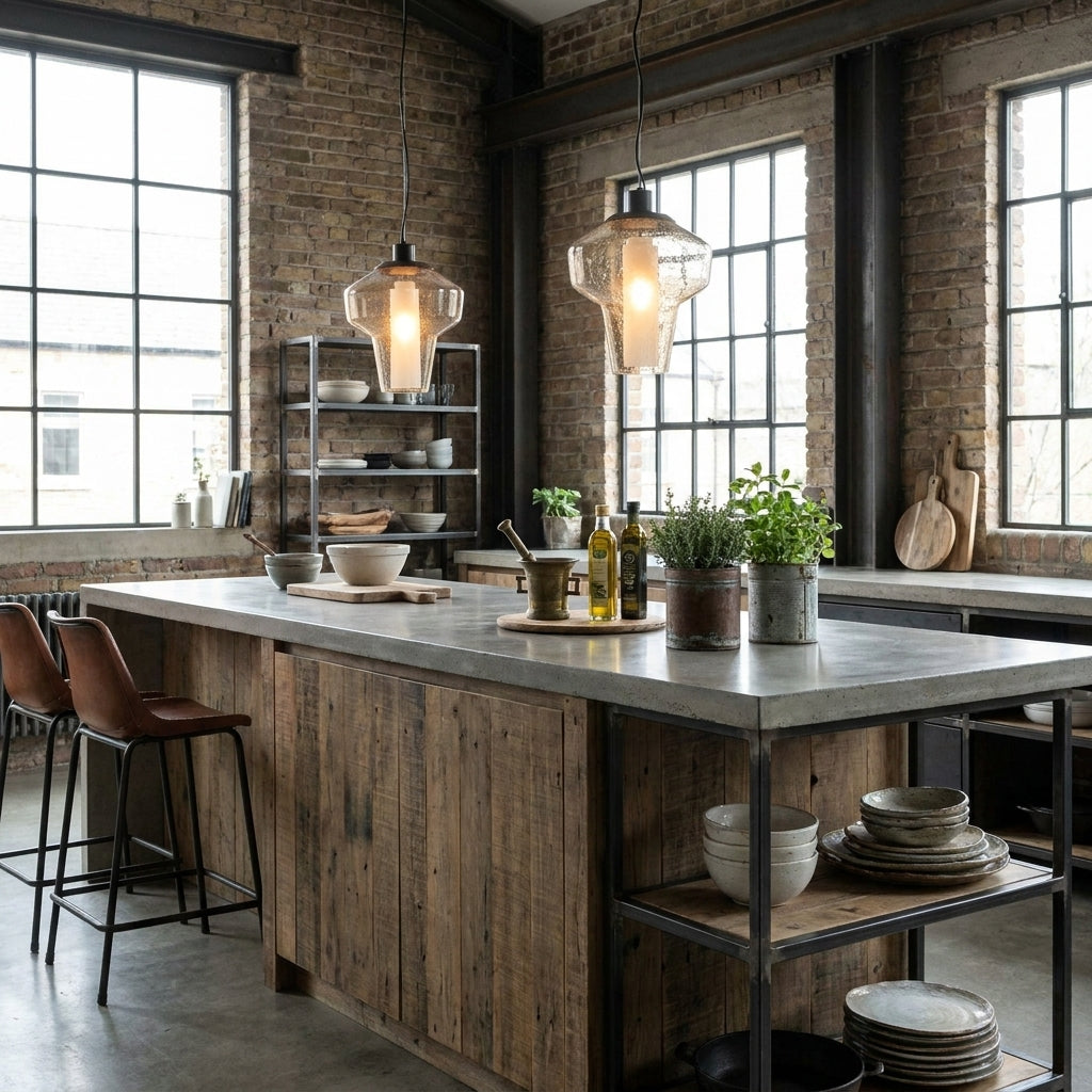 Seeded Glass Pendant Light