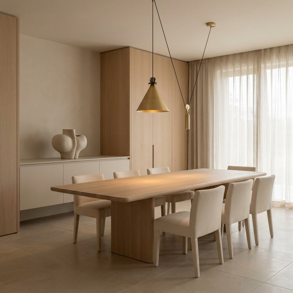 Brass Cone Counterweight Pendant Light