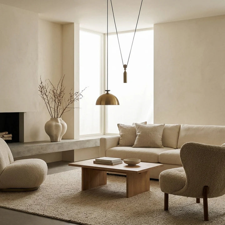 Brass Dome Counterweight Pendant Light - Set of 3